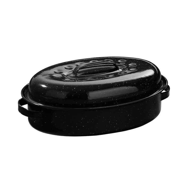 Black Enamel Small Casserole Dish - Premier Home