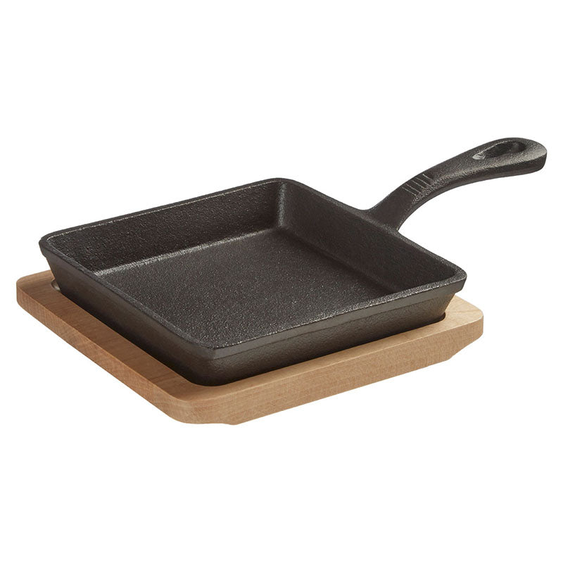 Hygge Square Pan on Wood Base