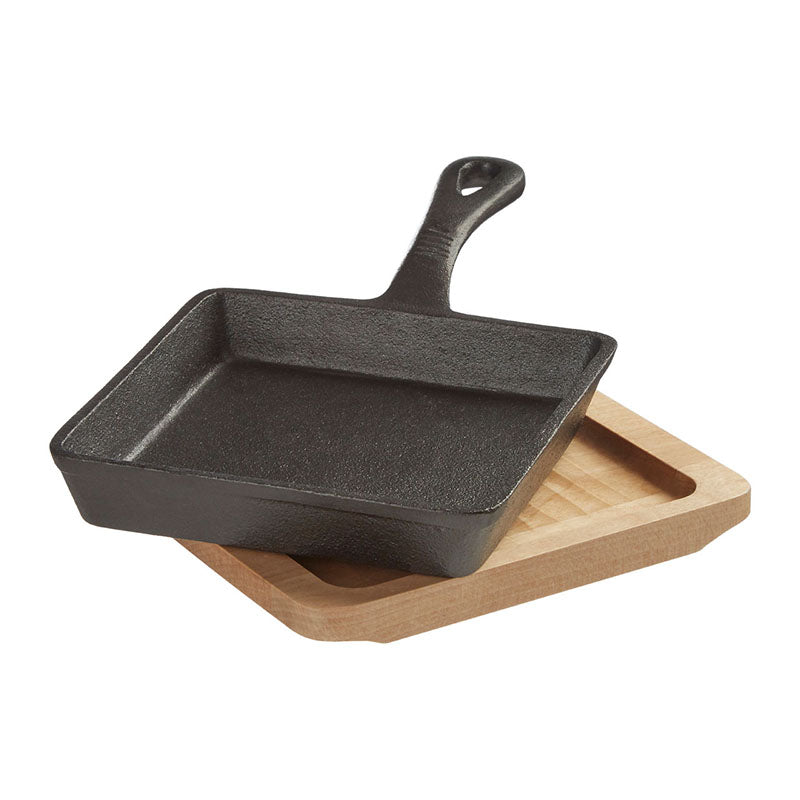 Hygge Square Pan on Wood Base