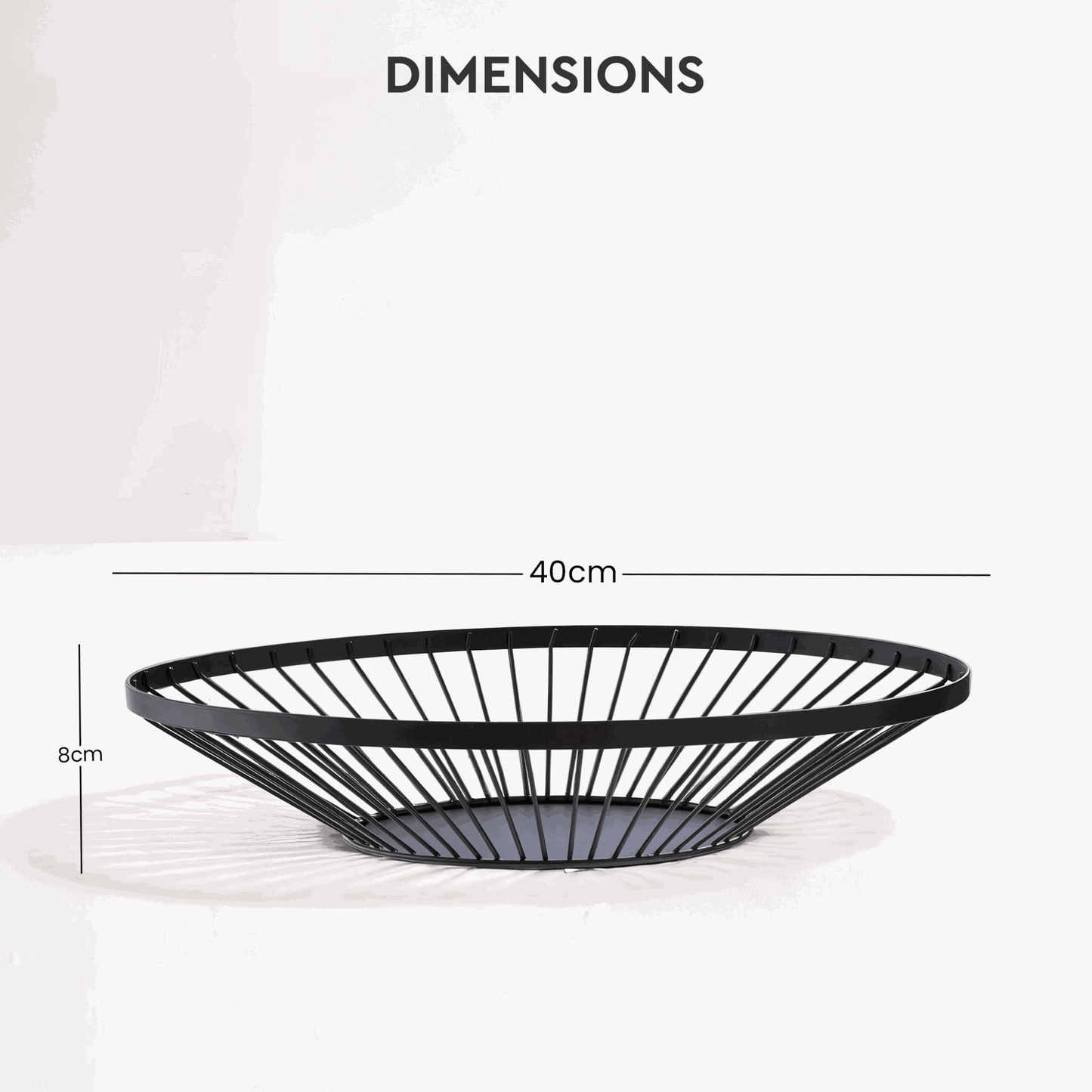 Flat Fruit Basket with Matte Black Frame