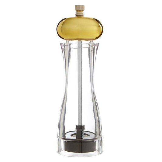 Salt/Pepper Small Clear Gold Finish Small Mill - Premier Home