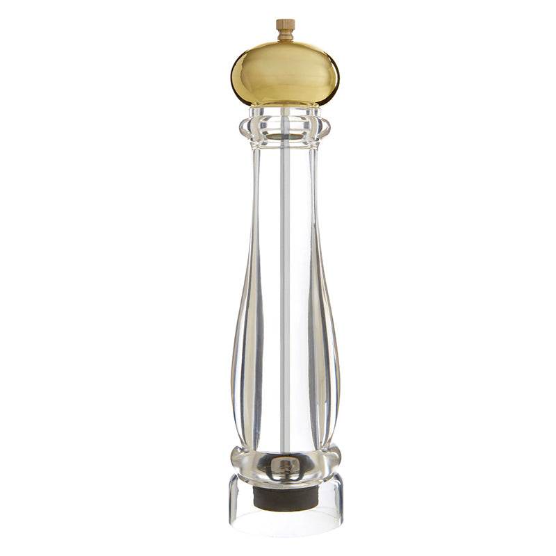 Salt/Pepper Small Clear Gold Finish Large Mill - Premier Home