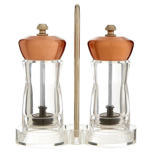 Salt and Pepper Copper Mill Set with Stand - Premier Home
