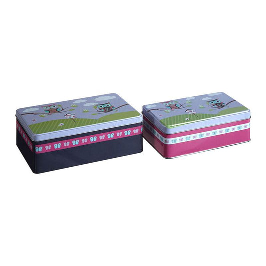 Happy Owls Storage Tins - Set of 2 - Premier Home