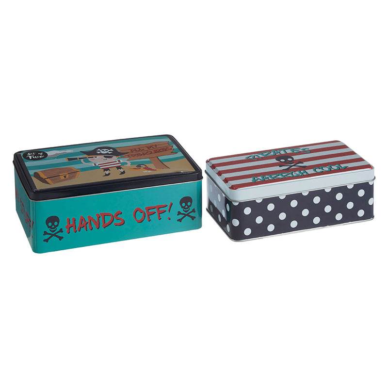 Pirate Storage Tins - Set of 2 - Premier Home