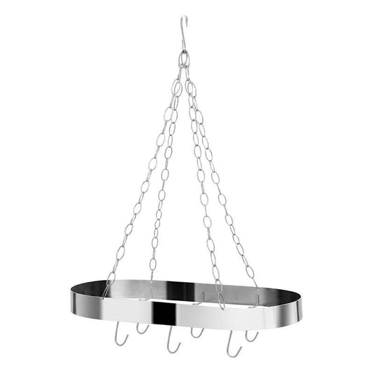 Matt Chrome Oval Ceiling Rack - Premier Home