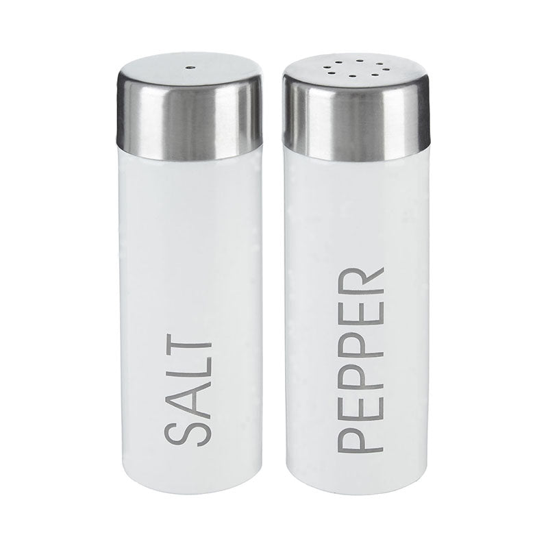 White Enamel Salt And Pepper Set