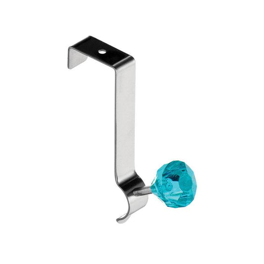 Over Door Teal Diamante Single Hook - Premier Home