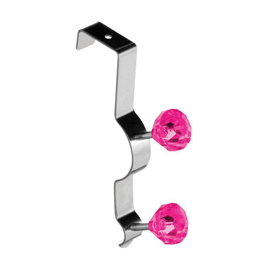 Over Door Hot Pink Diamantes Double Hook - Premier Home