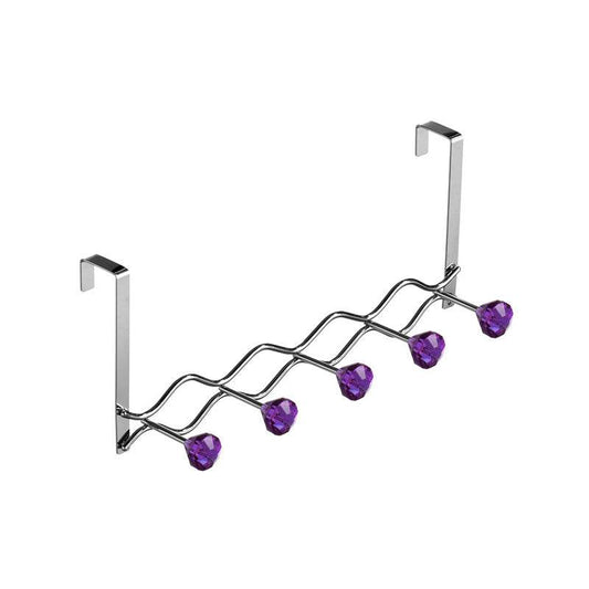 Over Door Purple Diamantes 5 Hook Hanger - Premier Home
