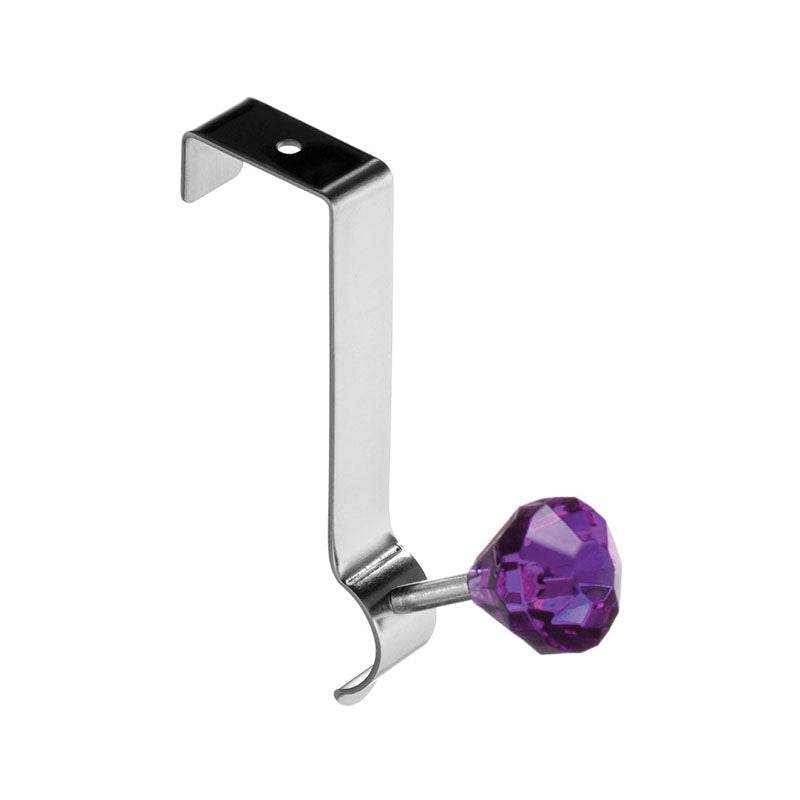 Over Door Purple Diamante Single Hook - Premier Home