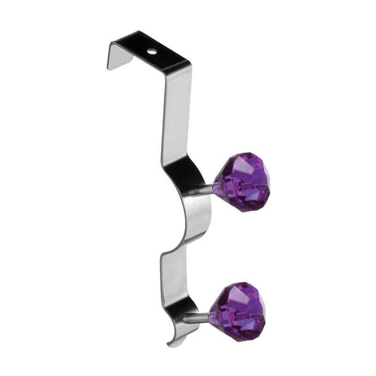 Over Door Purple Diamantes Double Hook - Premier Home