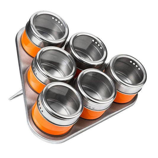 Orange Spice Jars Triangular Tray - Premier Home