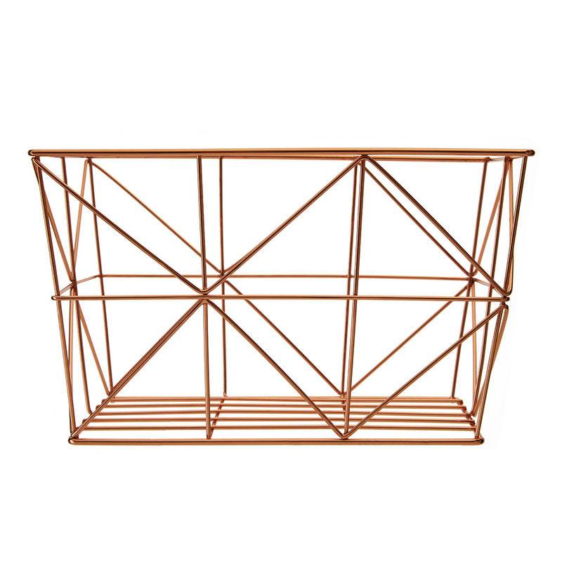 Vertex Copper Finish Tapered Wire Basket - Premier Home