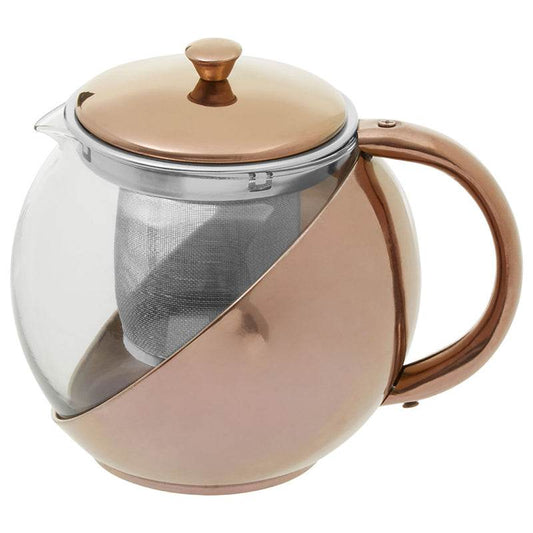 Stainless Steel Teapot with Copper Finished Infuser - Premier Home