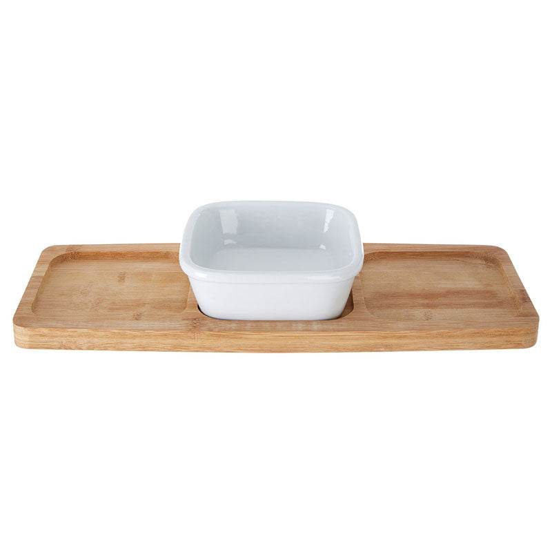 Snack Bowl With Bamboo Tray - Premier Home