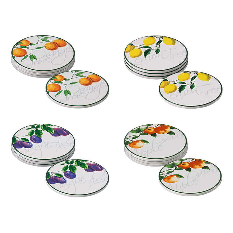 Orange Grove Bone China Coasters - Set of 4
