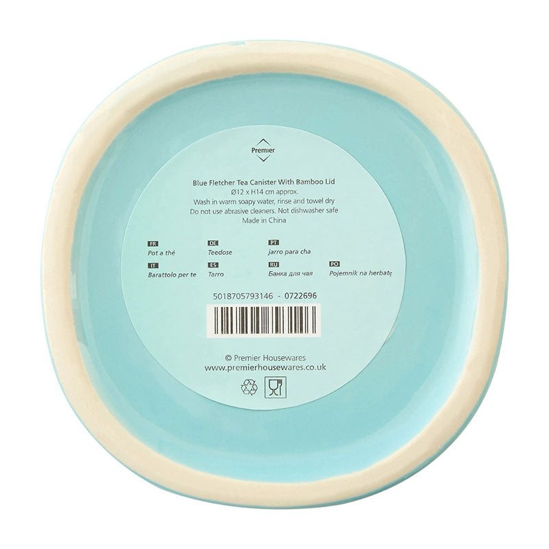 Fletcher Blue Ceramic Tea Canister