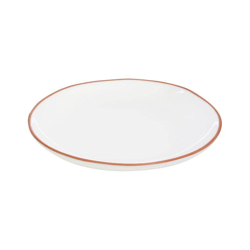 White Glazed Terracotta Calisto Dinner Plate - Premier Home