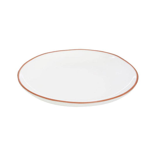 White Glazed Terracotta Calisto Dinner Plate - Premier Home