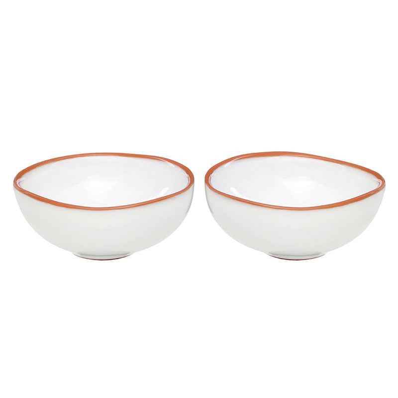 Calisto White Glazed Mini Bowls - Set Of 2 - Premier Home