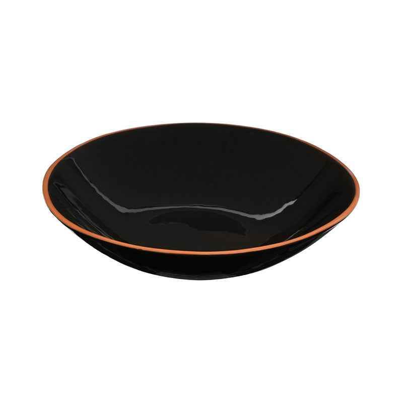 Calisto Black Glazed Terracotta Pasta Bowl - Premier Home