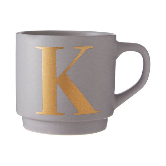 Signet Grey K Letter Mug - Premier Home