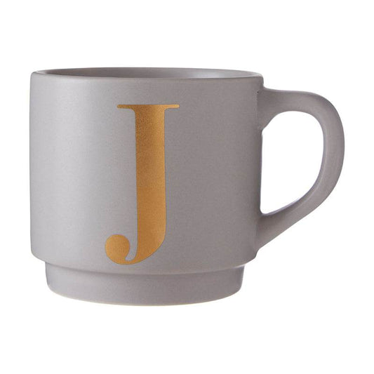 Signet Grey J Letter Mug - Premier Home
