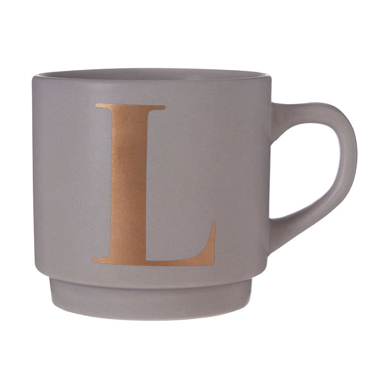 Signet Grey L Letter Mug