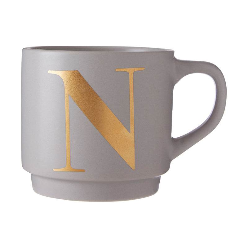 Signet Grey N Letter Mug - Premier Home