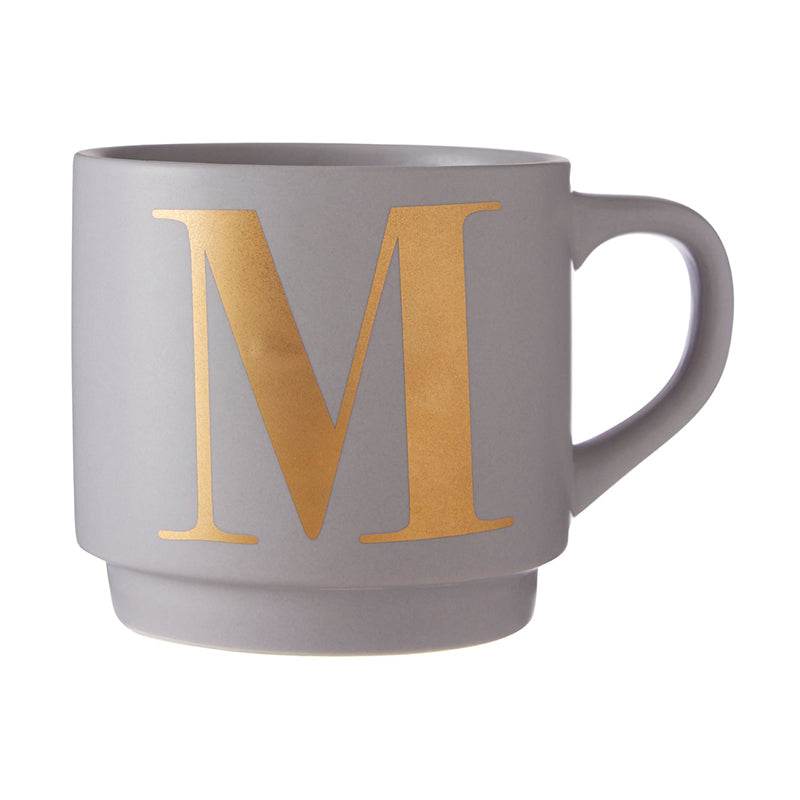 Signet Grey M Letter Mug - Premier Home