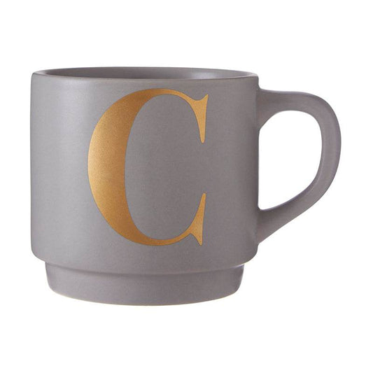 Signet Grey C Letter Mug - Premier Home