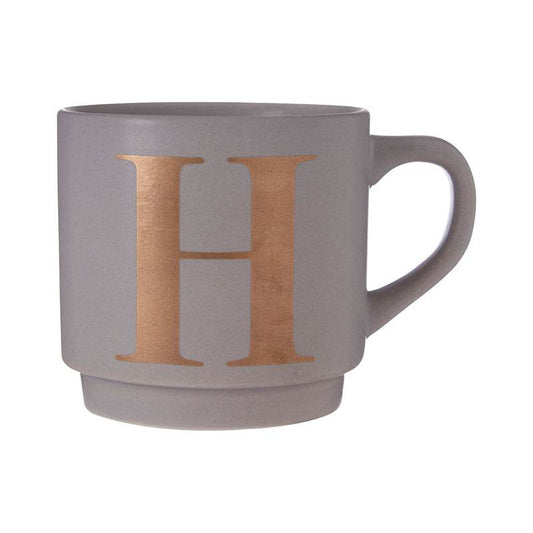 Signet Grey H Letter Mug - Premier Home