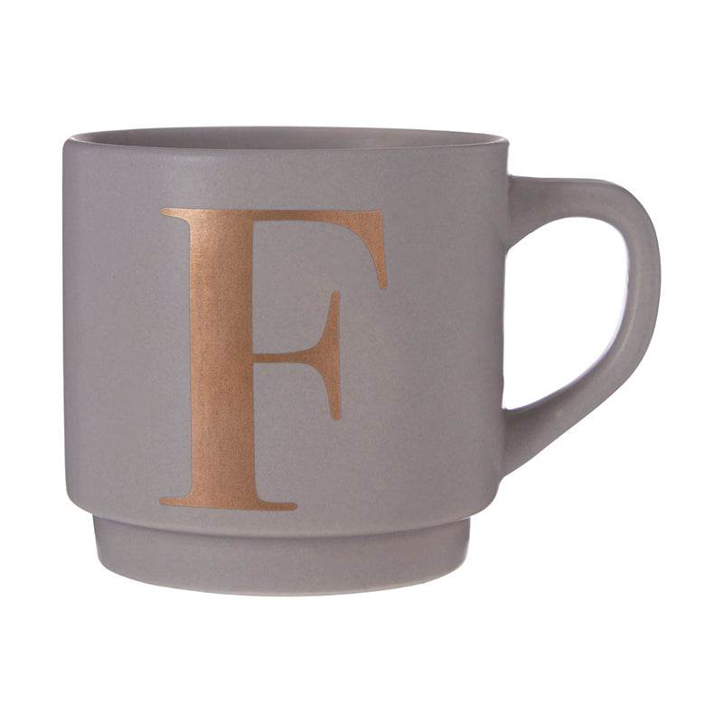 Signet Grey F Letter Mug - Premier Home