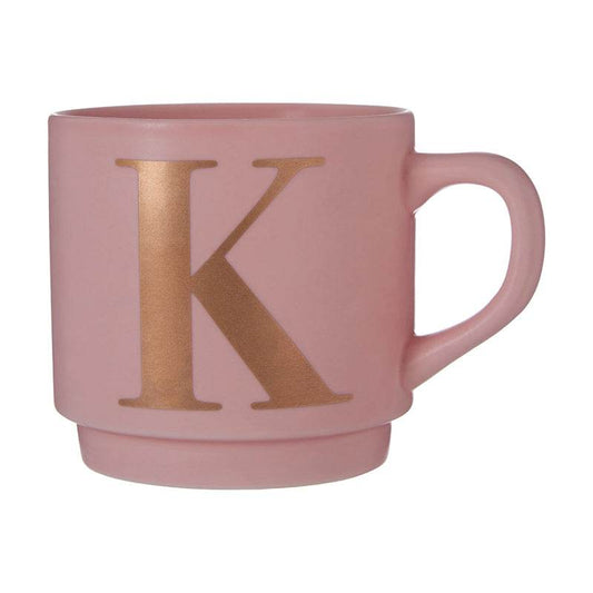 Signet Pink K Letter Mug - Premier Home