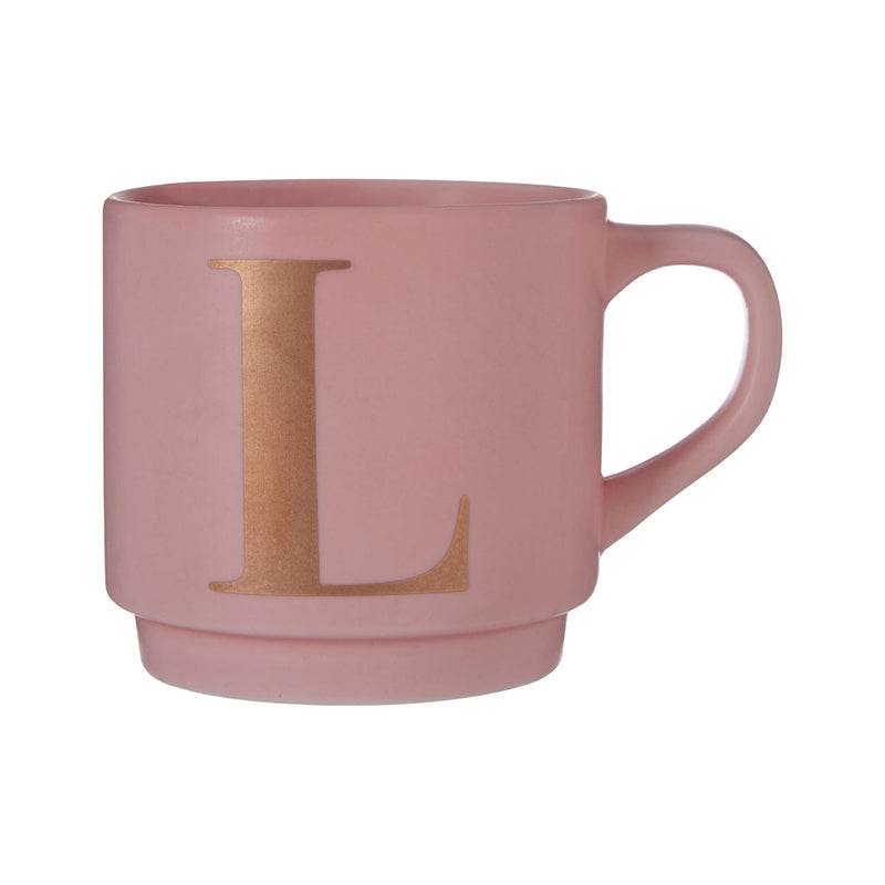 Signet Pink L Letter Mug - Premier Home