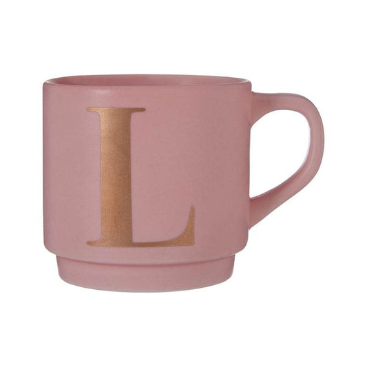 Signet Pink L Letter Mug - Premier Home