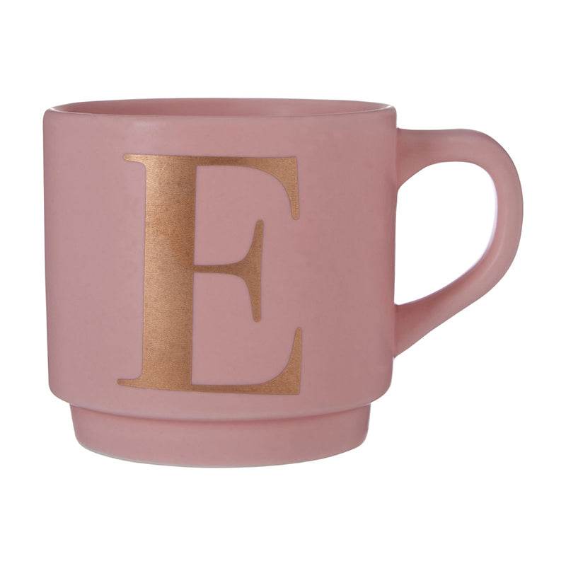 Signet Pink E Letter Mug - Premier Home