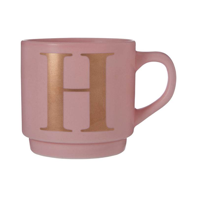 Signet Pink H Letter Mug - Premier Home