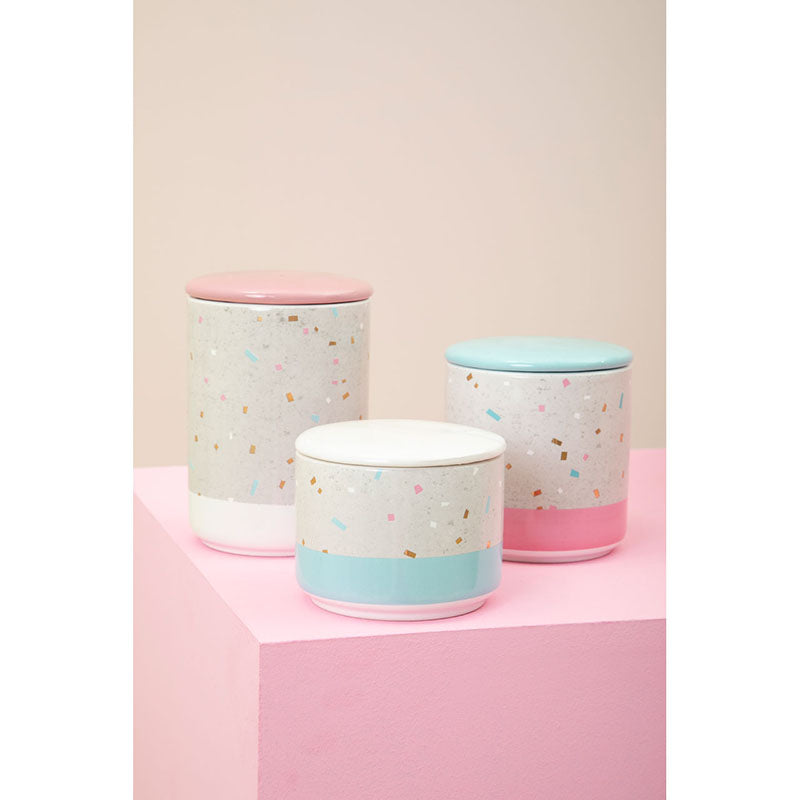 Medium Recycled Grey Pink Storage Canister