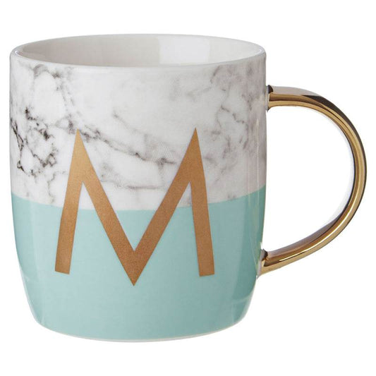 Mimo Pastel Green M Letter Monogram Mug - Premier Home