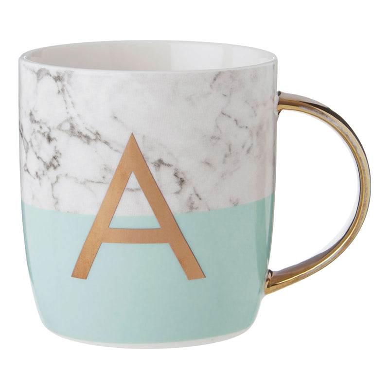 Mimo Pastel Green A Letter Monogram Mug - Premier Home