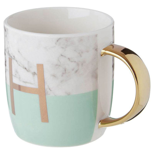 Mimo Pastel Green H Letter Monogram Mug - Premier Home