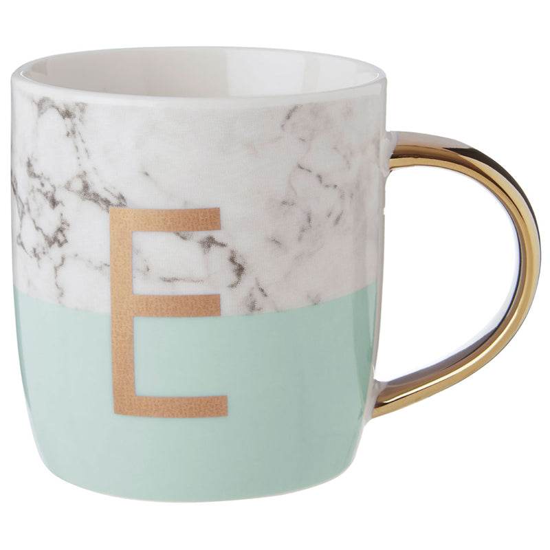 Mimo Pastel Green E Letter Monogram Mug - Premier Home