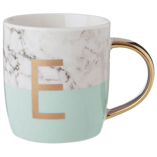 Mimo Pastel Green E Letter Monogram Mug - Premier Home