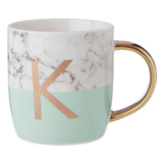 Mimo Pastel Green K Letter Monogram Mug - Premier Home