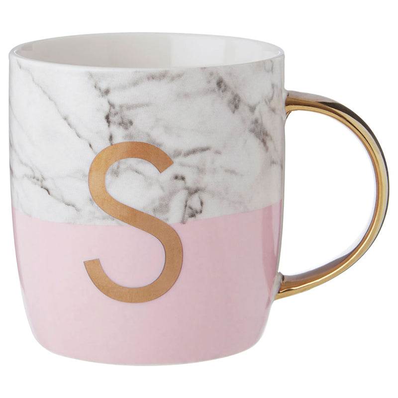 Mimo Pastel Pink S Letter Monogram Mug - Premier Home