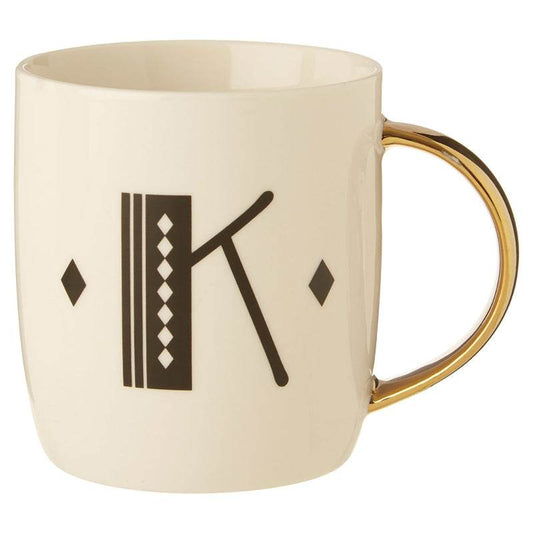 Mimo Diamond Deco K Letter Monogram Mug - Premier Home