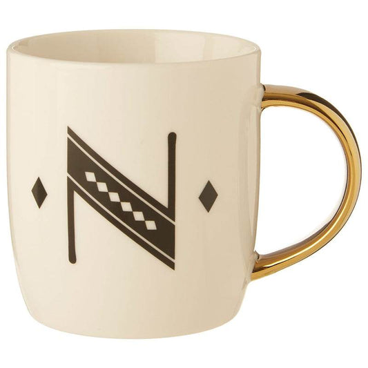 Mimo Diamond Deco N Letter Monogram Mug - Premier Home