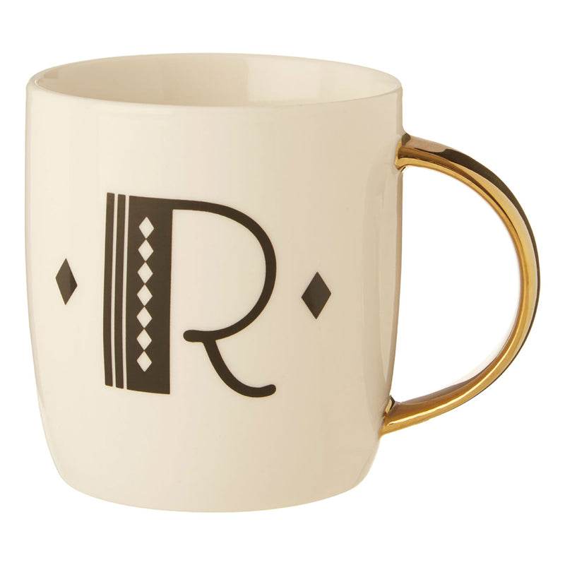 Mimo Diamond Deco R Letter Monogram Mug - Premier Home